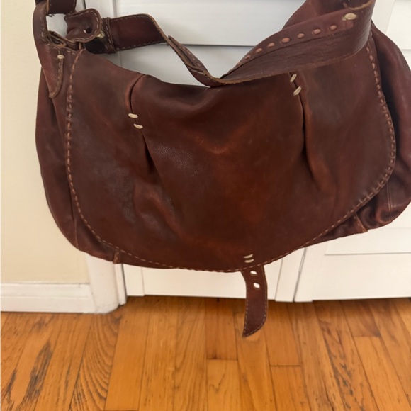49 Square Miles Brown Distressed Leather Tote Bag - Picture 3 of 10